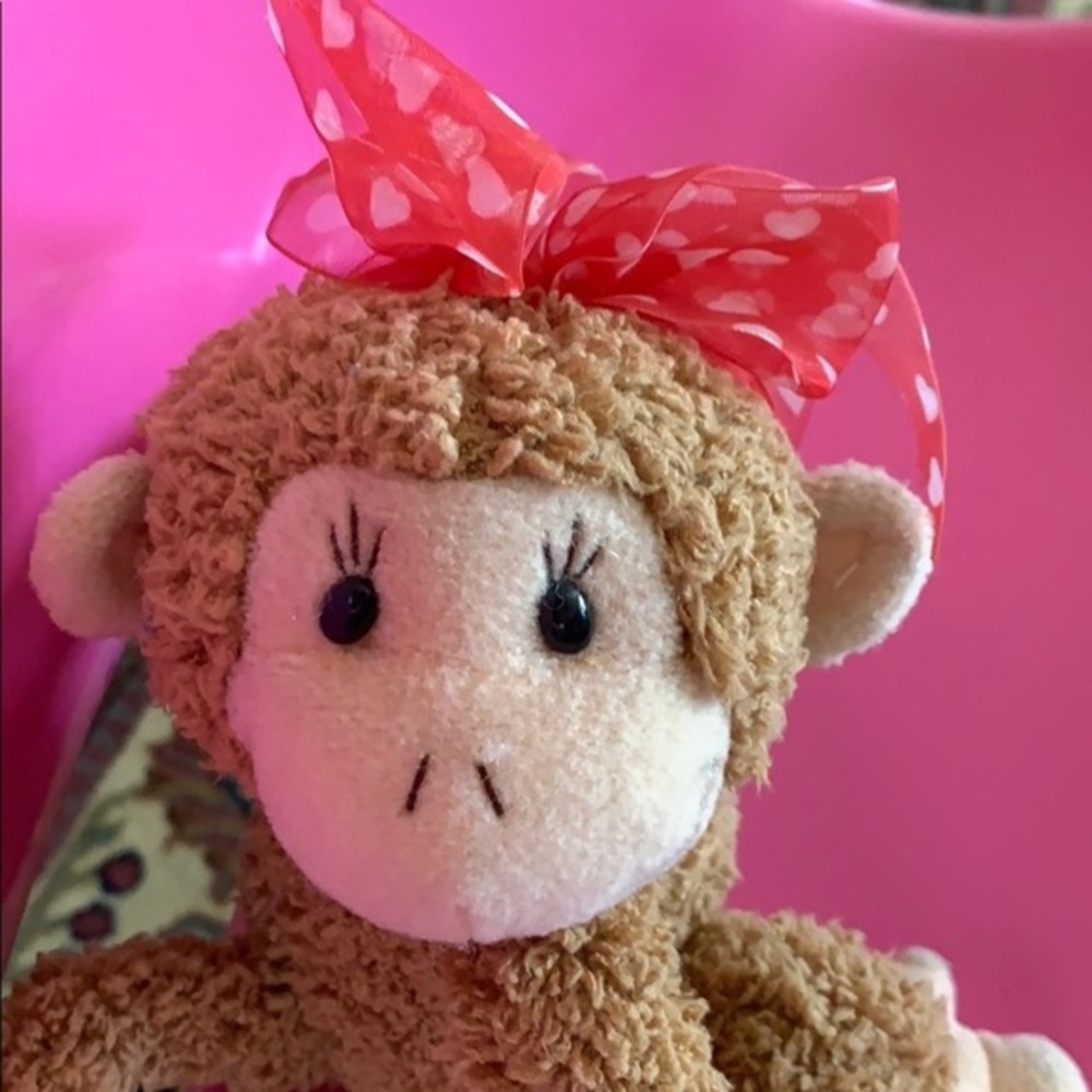 Plush Monkey heart  Lenovia great condition